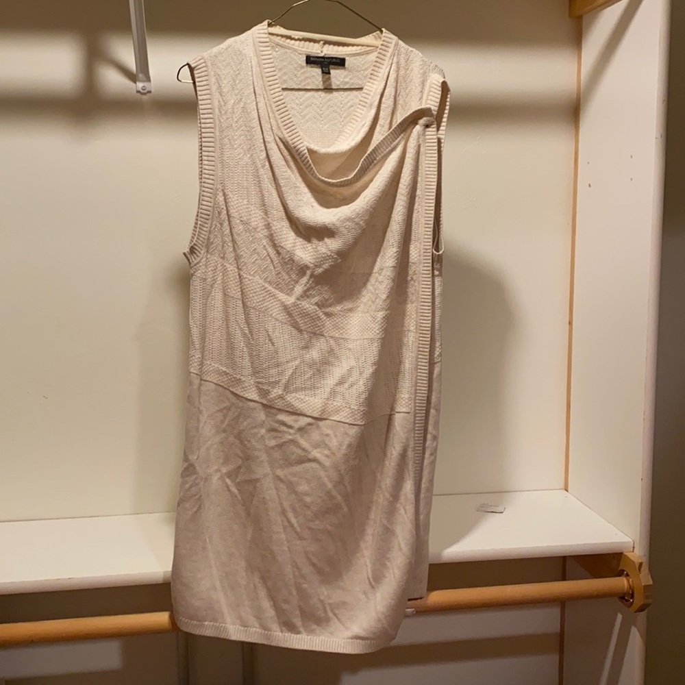 Beautiful knit beige open wrap cardigan vest